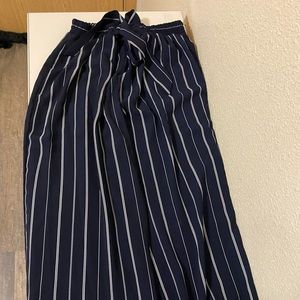Wide leg pants blue stripped